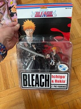 Bleach Ichigo & Rukia 5" PVC Action Figure Set - Black & Orange